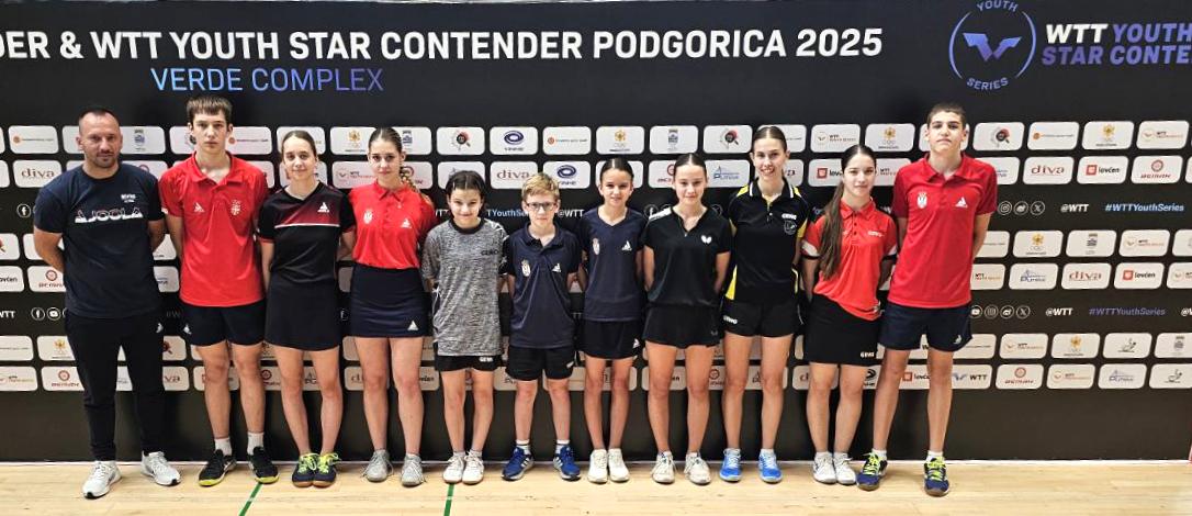 Reprezentacija Srbije na WTT Youth Contender turniru u Podgorici 2025.